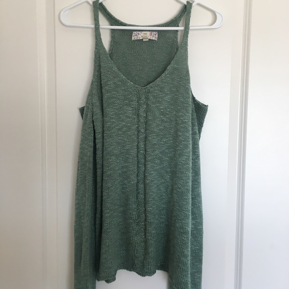 NWOT Light green cold shoulder sweater - Picture 2 of 3
